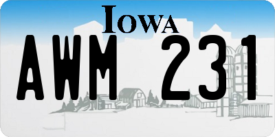 IA license plate AWM231