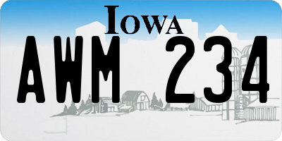 IA license plate AWM234