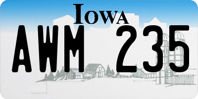 IA license plate AWM235