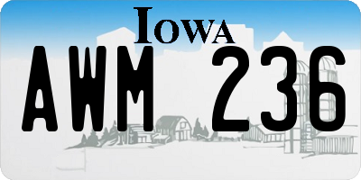 IA license plate AWM236