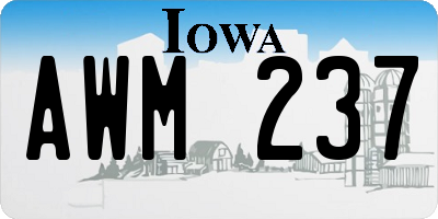 IA license plate AWM237