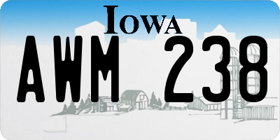 IA license plate AWM238