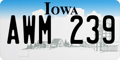 IA license plate AWM239