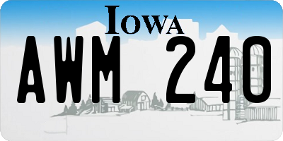 IA license plate AWM240