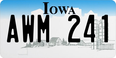 IA license plate AWM241