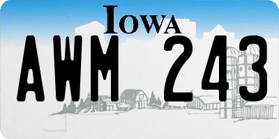 IA license plate AWM243