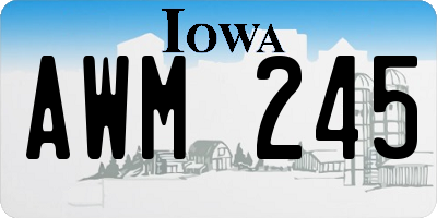 IA license plate AWM245