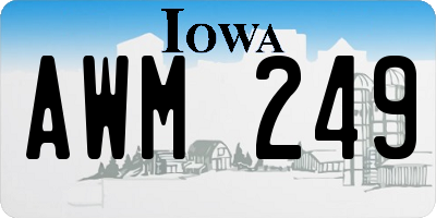 IA license plate AWM249
