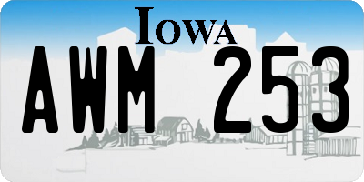 IA license plate AWM253