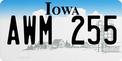 IA license plate AWM255