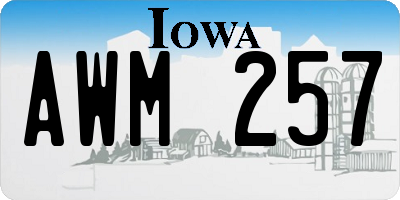 IA license plate AWM257