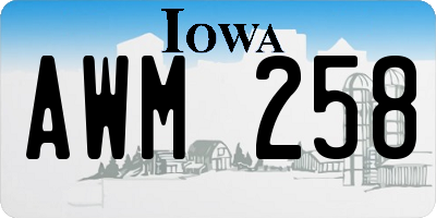 IA license plate AWM258