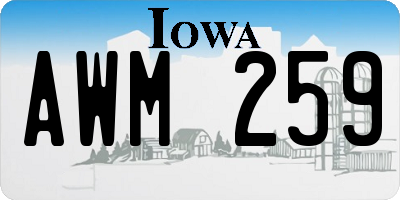 IA license plate AWM259