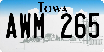 IA license plate AWM265
