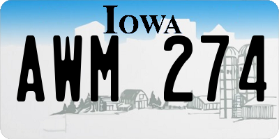 IA license plate AWM274