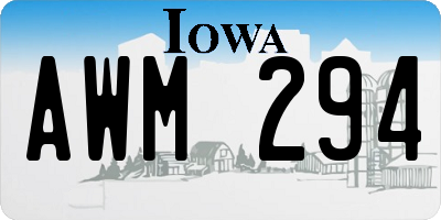 IA license plate AWM294