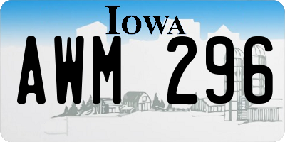 IA license plate AWM296