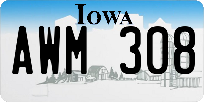 IA license plate AWM308