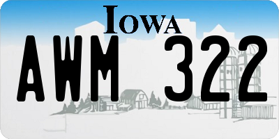 IA license plate AWM322