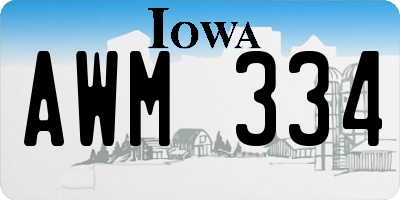 IA license plate AWM334