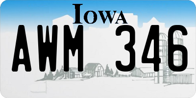IA license plate AWM346