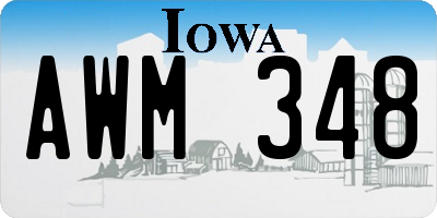 IA license plate AWM348