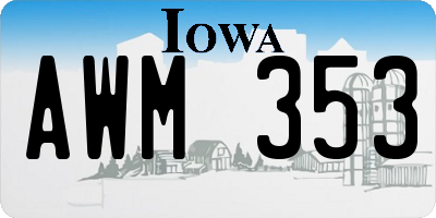 IA license plate AWM353