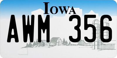 IA license plate AWM356