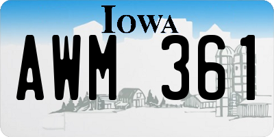 IA license plate AWM361