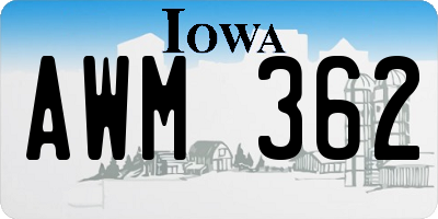 IA license plate AWM362