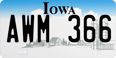 IA license plate AWM366