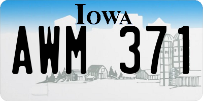 IA license plate AWM371