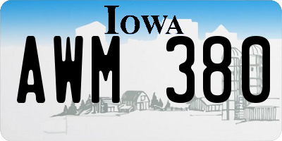 IA license plate AWM380