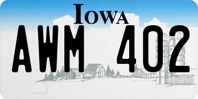IA license plate AWM402