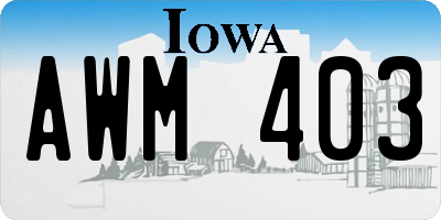 IA license plate AWM403