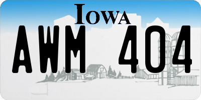 IA license plate AWM404
