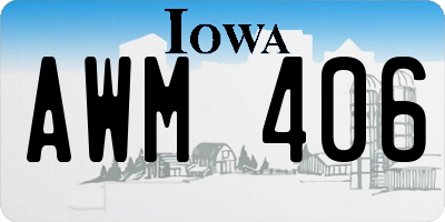 IA license plate AWM406