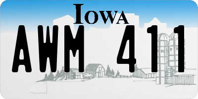 IA license plate AWM411