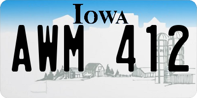 IA license plate AWM412