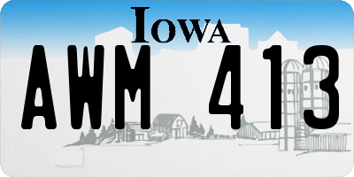 IA license plate AWM413