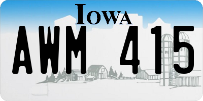 IA license plate AWM415