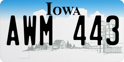 IA license plate AWM443