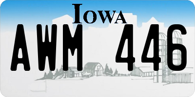 IA license plate AWM446