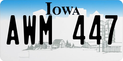 IA license plate AWM447