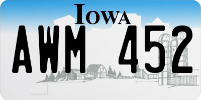 IA license plate AWM452