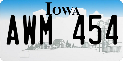 IA license plate AWM454