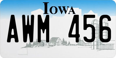 IA license plate AWM456