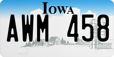 IA license plate AWM458