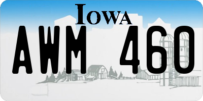 IA license plate AWM460