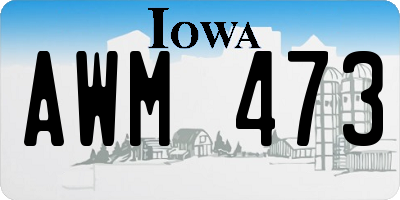 IA license plate AWM473